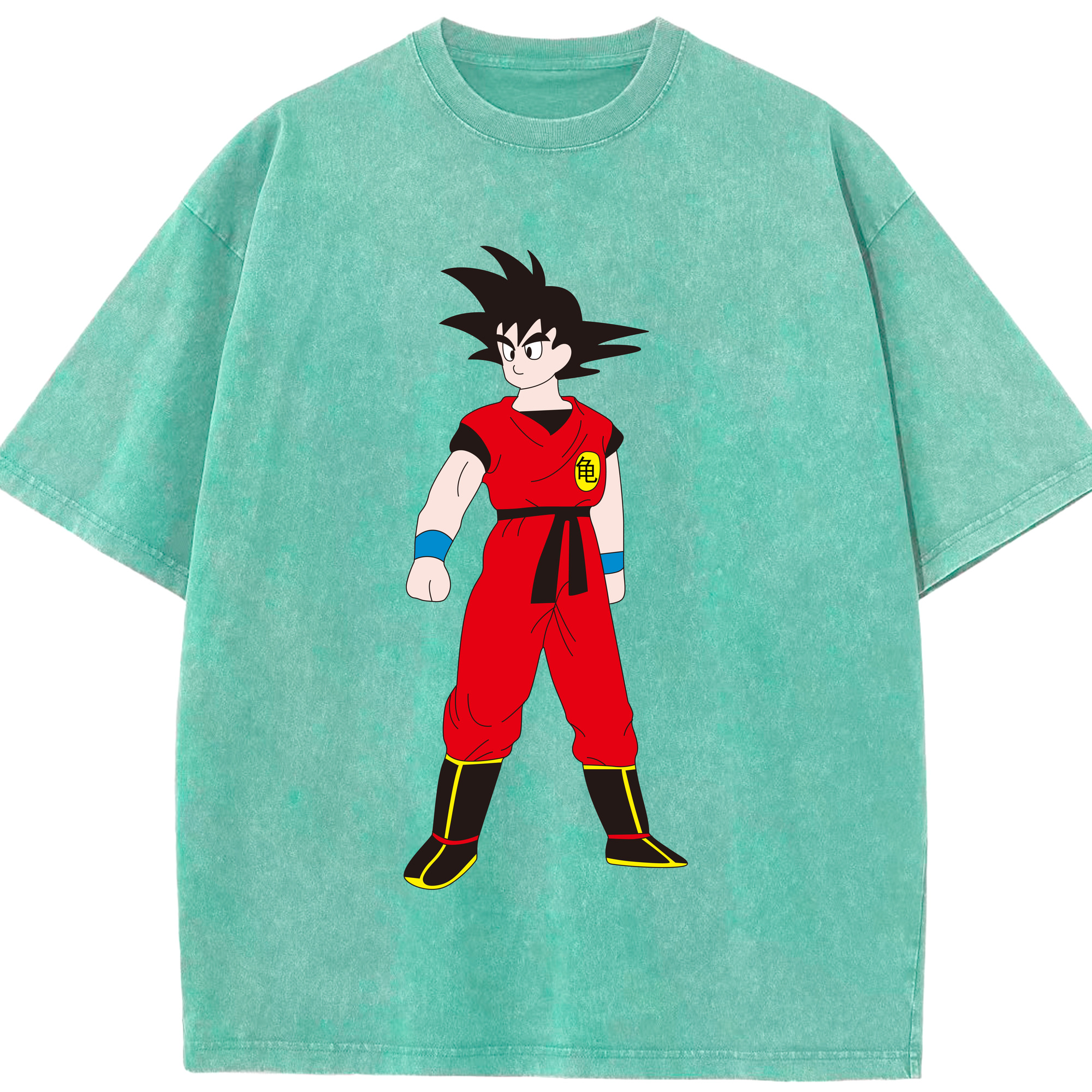 （画像用） ドラゴンボール 孫悟空（そん ごくう）Son Goku カカロット DRAGON BALL Kakarotto 綿100% ヴィンテージ風 半袖Tシャツ（フロントプリント）